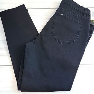 NWT Lee black denim slim fit mid rise skinny jeans Women's Size 16